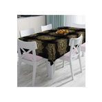RealHomes Siyah Zeminde Gold Mandala Motifli Dijital Baskılı Masa Örtüsü, Rh-Masa-5123-120x140