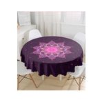 Realhomes Siyah Zeminde Pembe Neon Mandala Desenli Dekoratif Süet Runner