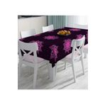 RealHomes Siyah Zeminde Pembe Neon Mandala Desenli Dijital Baskılı Masa Örtüsü, Rh-Masa-5120-140x220