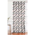 RealHomes Tek Kanat Beyaz Zemin Üzerinde Siyah Puantiyeli Kaktüs Desenli Dijital Baskılı Fon Perde, Rh-PerdeTek-8845-140x200cm