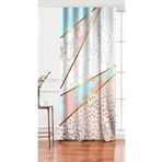 RealHomes Tek Kanat Geometrik Şekiili Mermer Desenleri Modern Salon Fon Perdesi