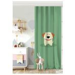 RealHomes Tek Kanat Köpek Desenli Dijital Baskılı Modern Çocuk Odası Fon Perde, Rh-CPerdeTek-4863-140x260