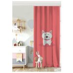 RealHomes Tek Kanat Köpek Desenli Dijital Baskılı Modern Çocuk Odası Fon Perde, Rh-CPerdeTek-4867-140x200