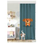 RealHomes Tek Kanat Köpek Desenli Dijital Baskılı Modern Çocuk Odası Fon Perde, Rh-CPerdeTek-4873-140x200