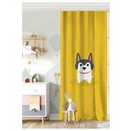 RealHomes Tek Kanat Köpek Desenli Dijital Baskılı Modern Çocuk Odası Fon Perde, Rh-CPerdeTek-4876-140x260