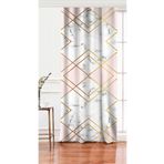 RealHomes Tek Kanat Mermer Zeminli Geometrik Detaylı Modern Salon Fon Perdesi