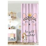 RealHomes Tek Kanat Pembe Zeminde Be Wild & Beautiful Temalı Çocuk Odası Fon Perde