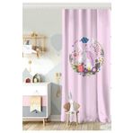 RealHomes Tek Kanat Pembe Zeminde Unicorn At Desenli Çocuk Odası Fon Perde, Rh-CPerdeTek-4349-140x260