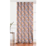 RealHomes Tek Kanat Renkli Zeminde Onedraw Çizimli Çiçek Desenli Dijital Baskılı Fon Perde, Rh-PerdeTek-7441-140x200cm