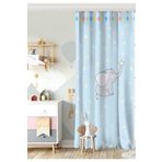 RealHomes Tek Kanat Sevimli Fil Baby Shower Tasarımlı Çocuk Odası Fon Perde, Rh-CPerdeTek-4345m-140x260