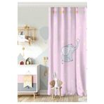 RealHomes Tek Kanat Sevimli Fil Baby Shower Tasarımlı Çocuk Odası Fon Perde, Rh-CPerdeTek-4345p-140x260