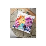 Realhomes YER-217 Zebra Desenli Dijital Baskılı Dekoratif 70x70 cm Yer Minderi