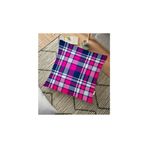 RealHomes YER-3077 Pembe Lacivert Ekose Desenli Dekoratif 70x70 cm Yer Minderi