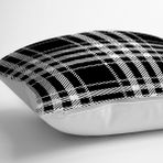 RealHomes YER-3090 Siyah Beyaz Ekose Desenli Dekoratif 70x70 cm Yer Minderi