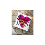 RealHomes YER-3306 Beautiful Girl Tasarımlı Popart Dekoratif 70x70 cm Yer Minderi