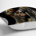 RealHomes YER-3339 Gold Afrika Woman Tasarımlı 3D Modern 70x70 cm Yer Minderi