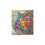 RealHomes YER-3532 Geometrik Zeminli Zambaklar Tasarımlı Dekoratif 70x70 cm Yer Minderi