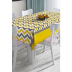 RealHomes Zigzag Desenli Dijital Baskılı 3d Masa Örtüsü, Masa-Real27-90x90cm