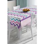RealHomes Zigzag Desenli Dijital Baskılı 3d Masa Örtüsü, Masa-Real29-140x140cm