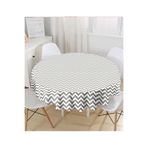 RealHomes Zigzag Desenli Dijital Baskılı Yuvarlak Masa Örtüsü - Çap 140cm, MasaYuv-320-140x140cm