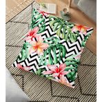 RealHomes Zigzag Zebra Desenli Dijital Baskılı 70x70 cm Yer Minderi