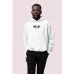 Realistic Baskılı Beyaz Erkek Kapüşonlu 3 iplik Şardonlu Ribanalı Sweatshirt Hoodie
