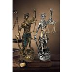 Realistic of Art Museum Heykel Biblo Adalet Terazisi Themis 20 Cm. Antik Gold & Antik Gümüş 2 Adet Gümüş 20 x 10