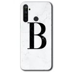 Realme 5I Beyaz Mermer Desenli B Harfi Baskılı Uyumlu Silikon Kılıf