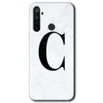 Realme 5I Beyaz Mermer Desenli C Harfi Baskılı Uyumlu Silikon Kılıf
