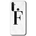 Realme 5I Beyaz Mermer Desenli F Harfi Baskılı Uyumlu Silikon Kılıf