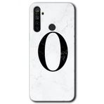 Realme 5I Beyaz Mermer Desenli O Harfi Baskılı Uyumlu Silikon Kılıf