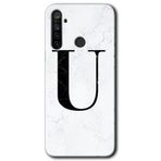 Realme 5I Beyaz Mermer Desenli Ü Harfi Baskılı Uyumlu Silikon Kılıf