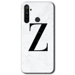 Realme 5I Beyaz Mermer Desenli Z Harfi Baskılı Uyumlu Silikon Kılıf
