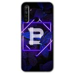 Realme 5I Dark Neon Yaprak B Harfi Baskılı Uyumlu Silikon Kılıf