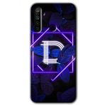 Realme 5I Dark Neon Yaprak D Harfi Baskılı Uyumlu Silikon Kılıf