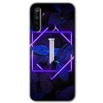 Realme 5I Dark Neon Yaprak I Harfi Baskılı Uyumlu Silikon Kılıf