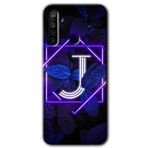 Realme 5I Dark Neon Yaprak J Harfi Baskılı Uyumlu Silikon Kılıf