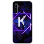Realme 5I Dark Neon Yaprak K Harfi Baskılı Uyumlu Silikon Kılıf