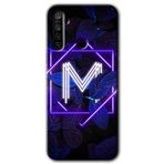 Realme 5I Dark Neon Yaprak M Harfi Baskılı Uyumlu Silikon Kılıf