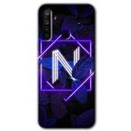 Realme 5I Dark Neon Yaprak N Harfi Baskılı Uyumlu Silikon Kılıf