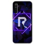 Realme 5I Dark Neon Yaprak R Harfi Baskılı Uyumlu Silikon Kılıf