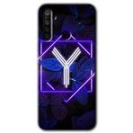Realme 5I Dark Neon Yaprak Y Harfi Baskılı Uyumlu Silikon Kılıf