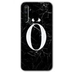 Realme 5I Siyah Mermer Desenli Ö Harfi Baskılı Uyumlu Silikon Kılıf