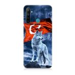 Realme 5i Uyumlu Silikon Kılıf Kurt Göktürk Ve Bayrak