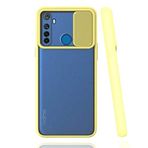 Realme 5İ/C3/C3İ ile uyumlu Kılıf Slayt Sürgülü Arkası Buzlu Lensi Kapak - Sarı