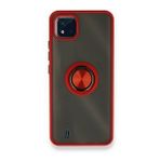 Realme C11 2021 Montreal Yüzüklü Silikon Kapak Kırmızı Kılıf