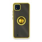 Realme C11 2021 Montreal Yüzüklü Silikon Kapak Sarı Kılıf