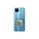 Realme C21 ile uyumlu Splash arı Tasarımlı Slimfit şeffaf silikon kılıf