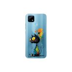 Realme C21 ile Uyumlu Splash Kedi Tasarımlı Slimfit Şeffaf Silikon Kılıf