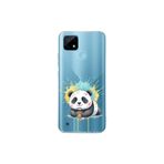 Realme C21 ile Uyumlu Splash Panda Tasarımlı Slimfit Şeffaf Silikon Kılıf